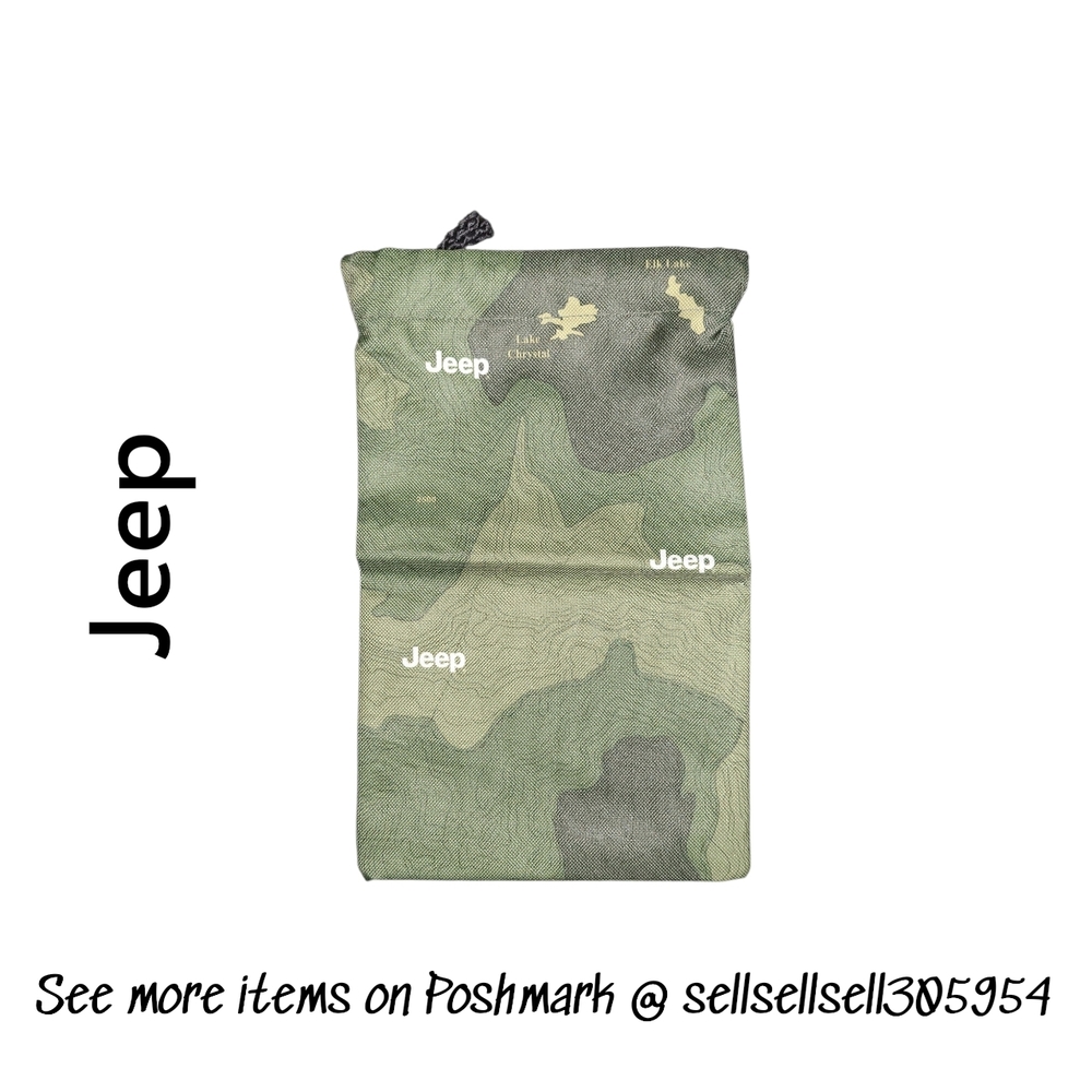 🚙🔥 Bag - NWOT Jeep Olive and Dark Green Topographic Canvas Drawstring Pouch